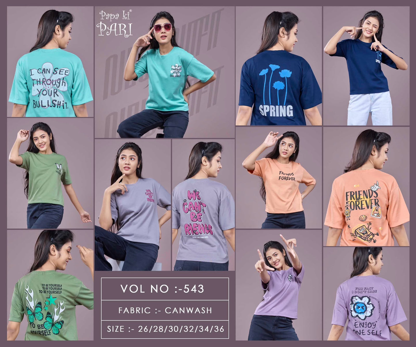 Vol 543 Down Shoulder Papa Ki Pari Canvas Girls Top Wholesaler India