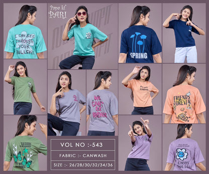 Vol 543 Down Shoulder Papa Ki Pari Canvas Girls Top Wholesaler India