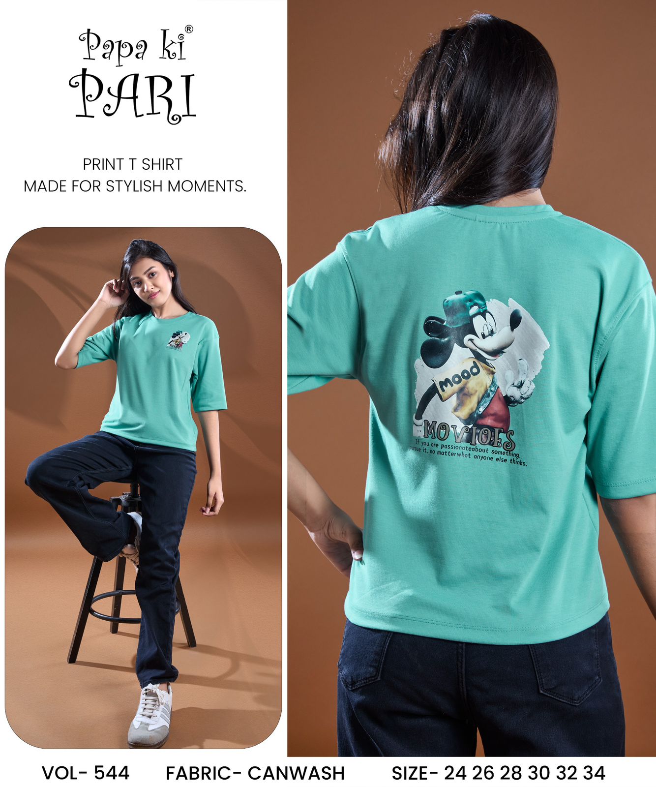 Vol 544 Papa Ki Pari Canvas Girls Tshirt Wholesale