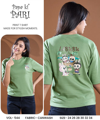 Vol 544 Papa Ki Pari Canvas Girls Tshirt Wholesale
