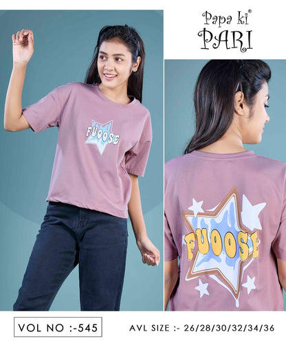 Vol 545 Down Shoulder Papa Ki Pari Imported Girls Top Exporter India