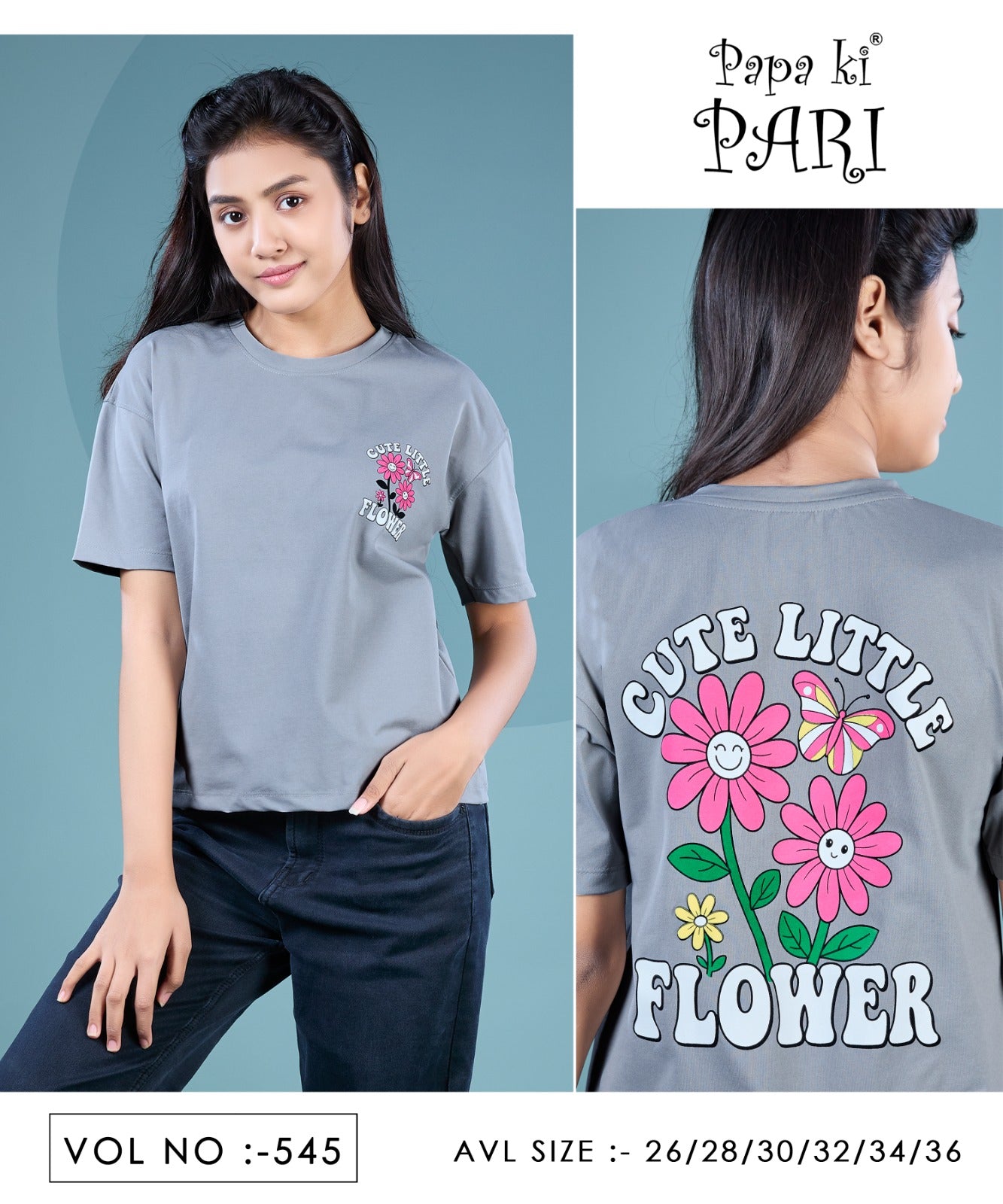 Vol 545 Down Shoulder Papa Ki Pari Imported Girls Top Exporter India