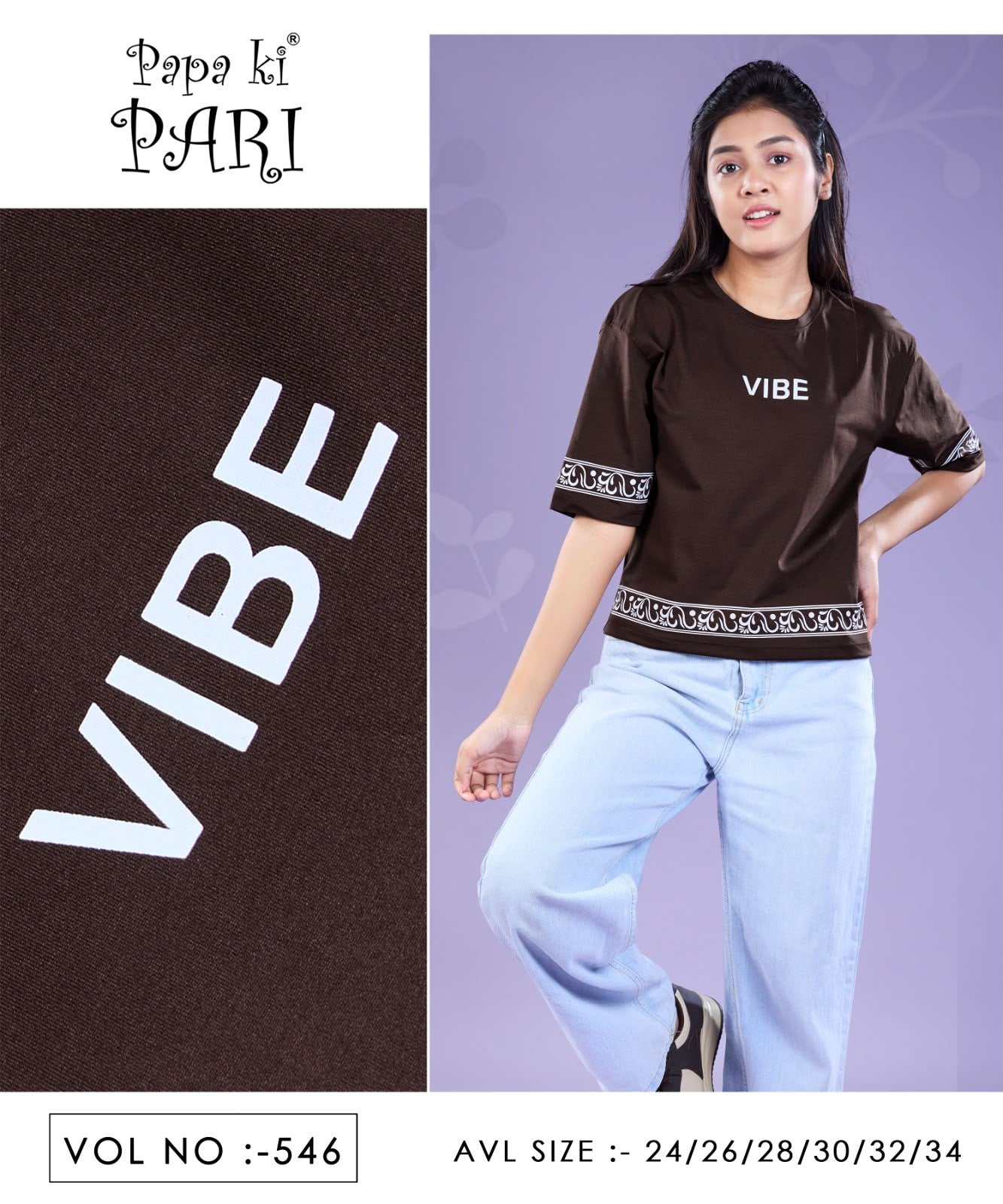 Vol 546 Down Shoulder Papa Ki Pari Imported Girls Top Supplier Ahmedabad