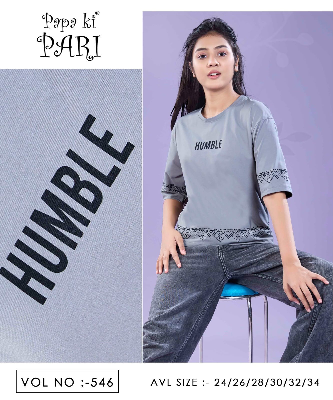 Vol 546 Down Shoulder Papa Ki Pari Imported Girls Top Supplier Ahmedabad
