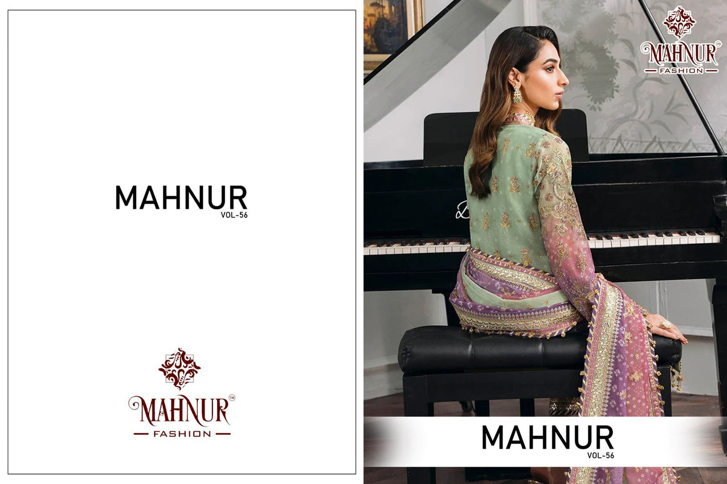 Vol 56 56001-56002 Mahnur Georgette Pakistani Salwar Suits Wholesale Price