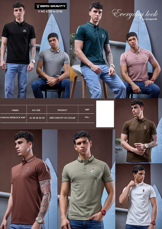 Vol 5728 To 5735 Zero Gravity Canvas Interlock Mens Tshirts Manufacturer India