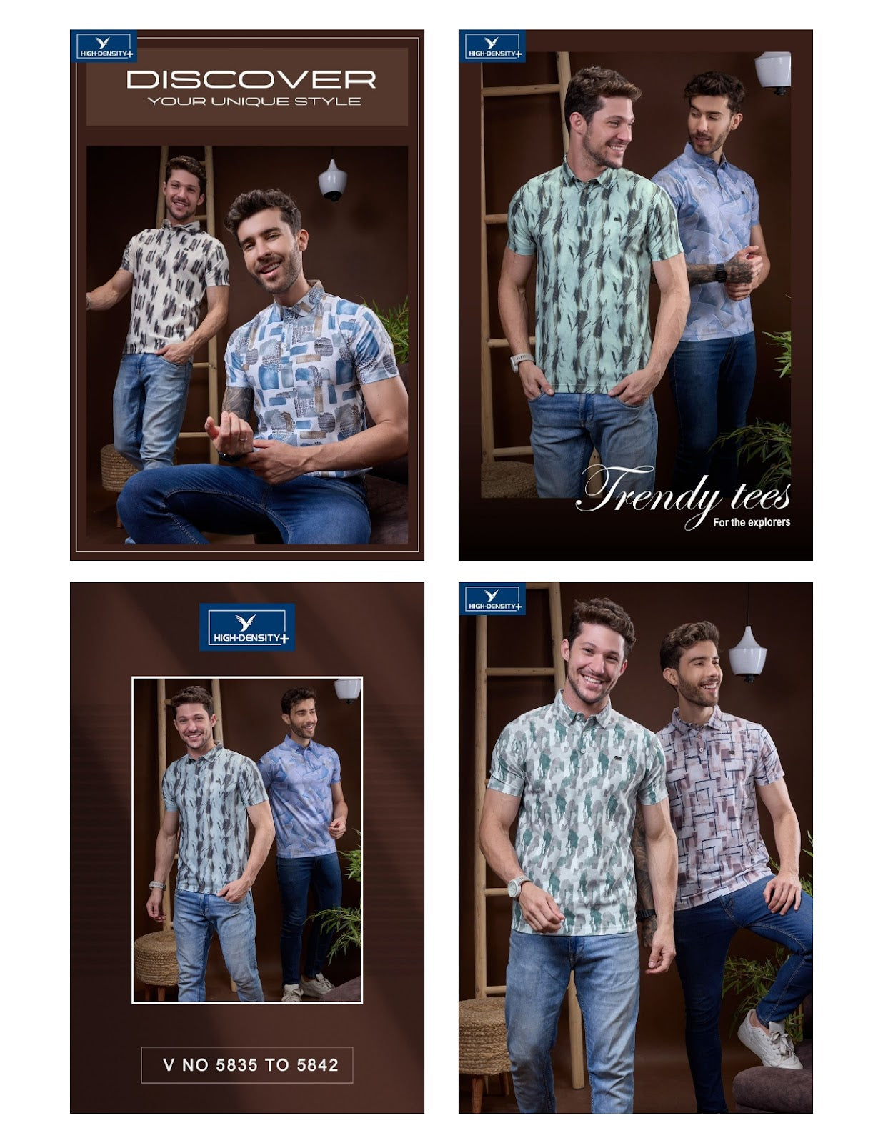 Vol 5835 To 5842 High Density Aop Mens Tshirts Wholesaler India