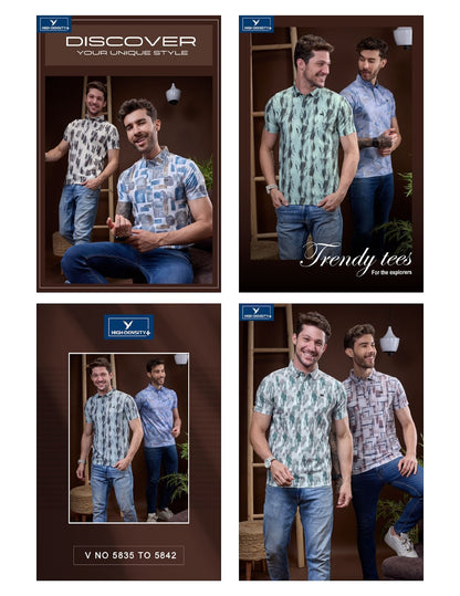 Vol 5835 To 5842 High Density Aop Mens Tshirts Wholesaler India