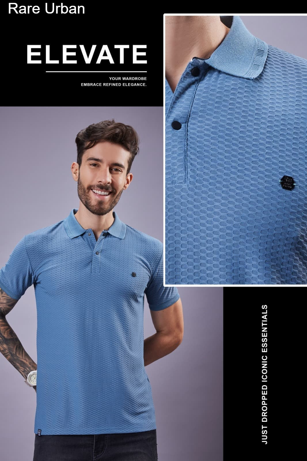 Vol 5873 Rare Urban Jacquard Knit Mens Tshirts Exporter India