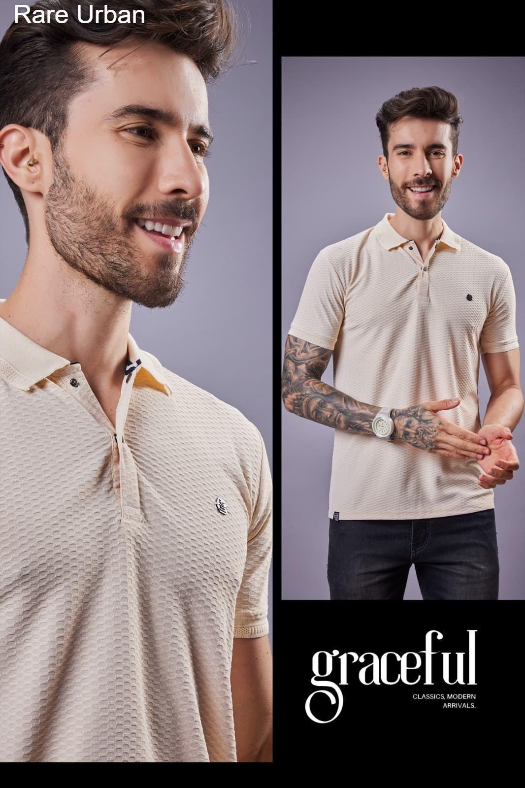 Vol 5873 Rare Urban Jacquard Knit Mens Tshirts Exporter India