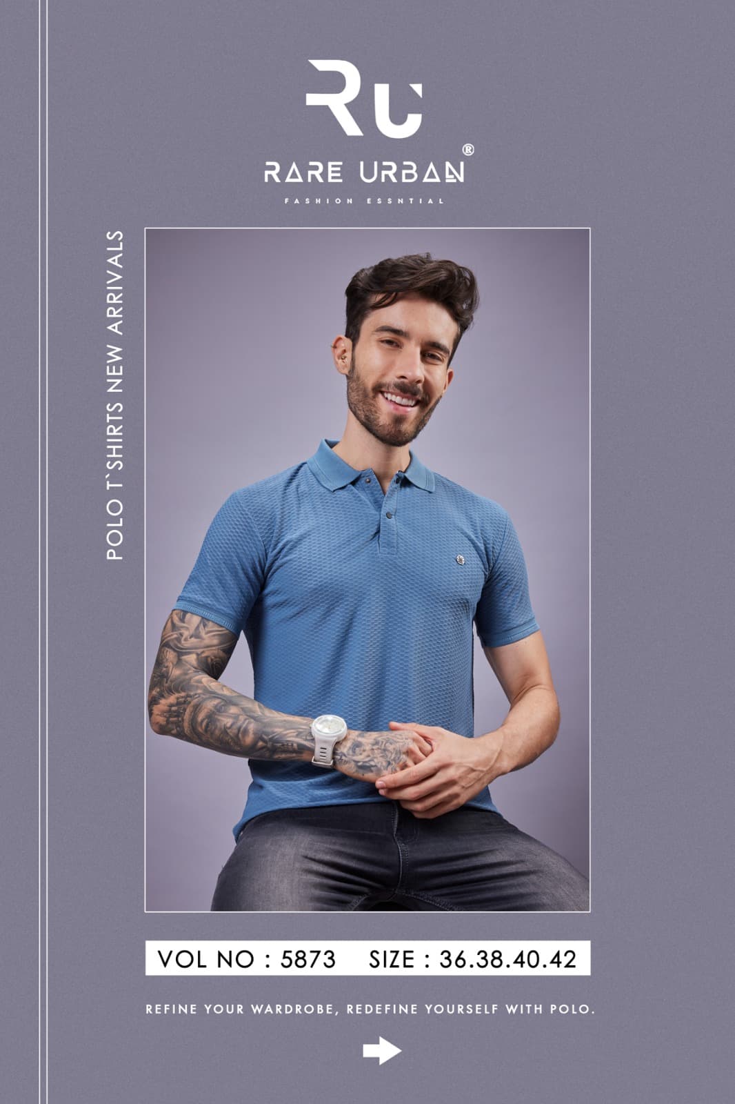 Vol 5873 Rare Urban Jacquard Knit Mens Tshirts Exporter India