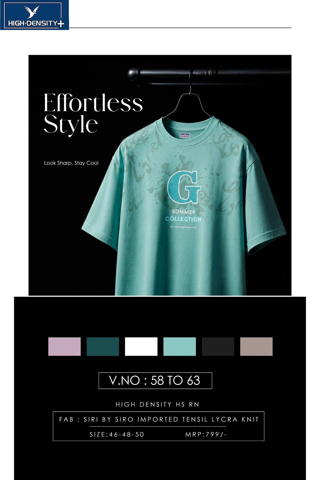 Vol 58 To 63 Plus Size High Density Tencil Lycra Mens Tshirts Wholesaler Ahmedabad