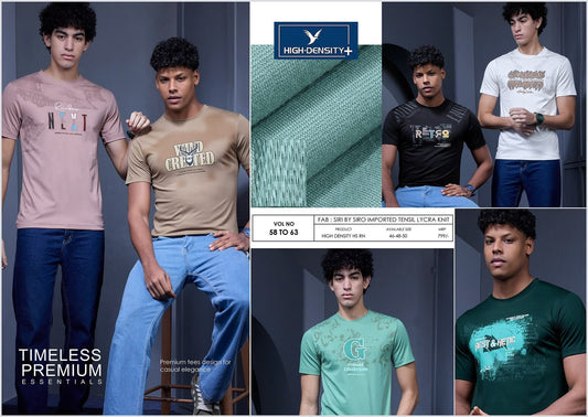 Vol 58 To 63 Plus Size High Density Tencil Lycra Mens Tshirts Wholesaler Ahmedabad