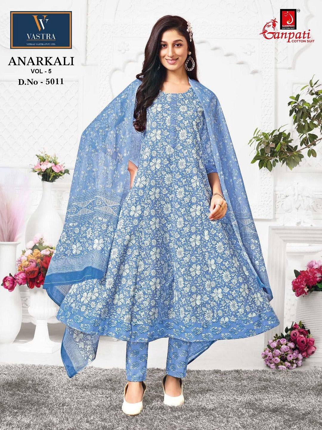 Vol 5 Anarkali Vastra Ganpati Cotton Readymade Pant Style Suits Manufacturer