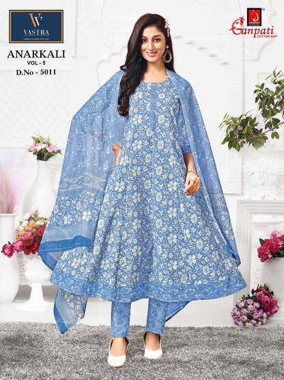 Vol 5 Anarkali Vastra Ganpati Cotton Readymade Pant Style Suits Manufacturer