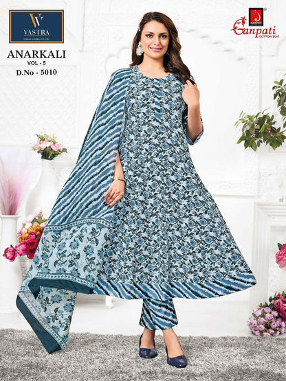 Vol 5 Anarkali Vastra Ganpati Cotton Readymade Pant Style Suits Manufacturer