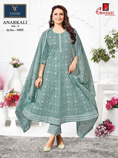Vol 5 Anarkali Vastra Ganpati Cotton Readymade Pant Style Suits Manufacturer