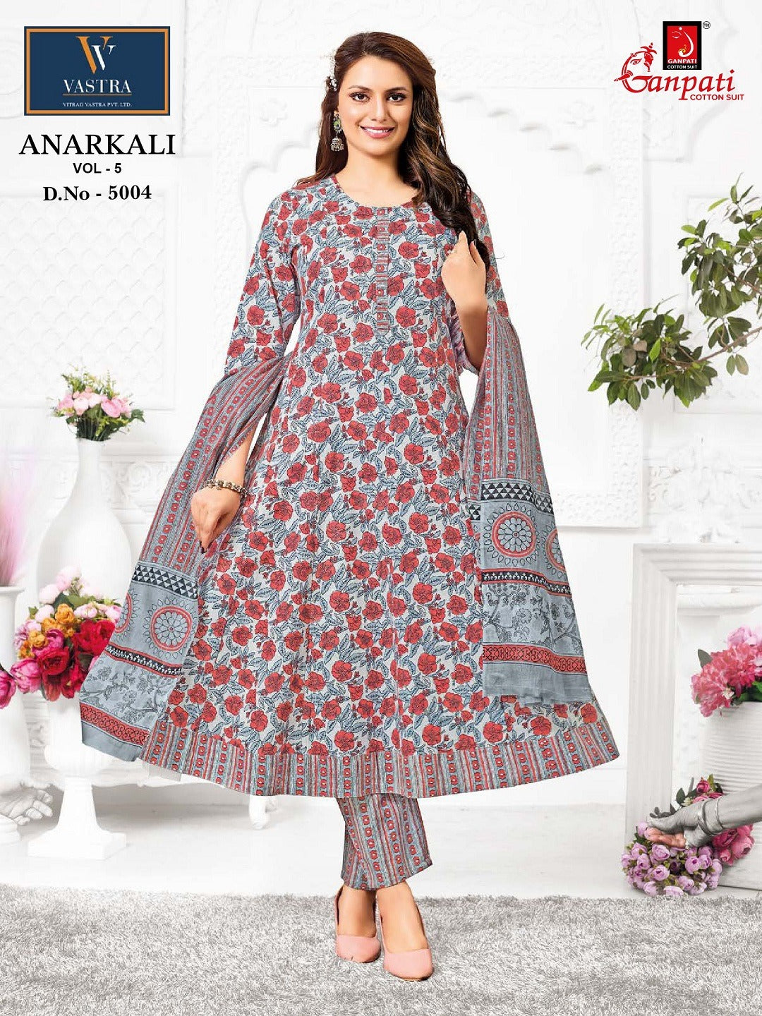 Vol 5 Anarkali Vastra Ganpati Cotton Readymade Pant Style Suits Manufacturer