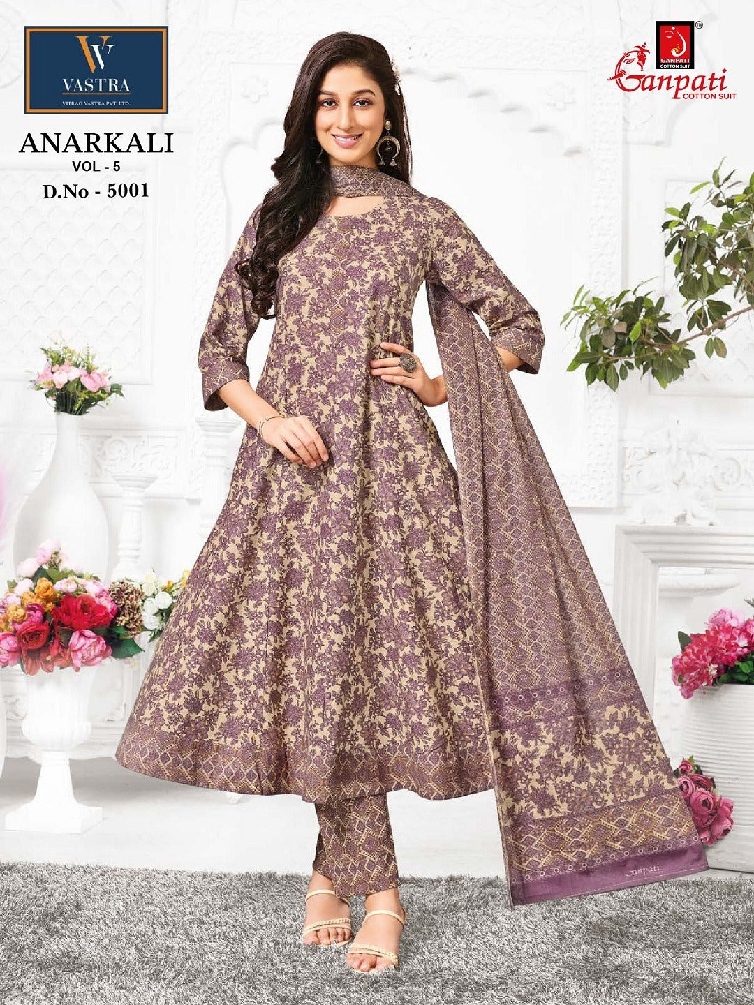 Vol 5 Anarkali Vastra Ganpati Cotton Readymade Pant Style Suits Manufacturer