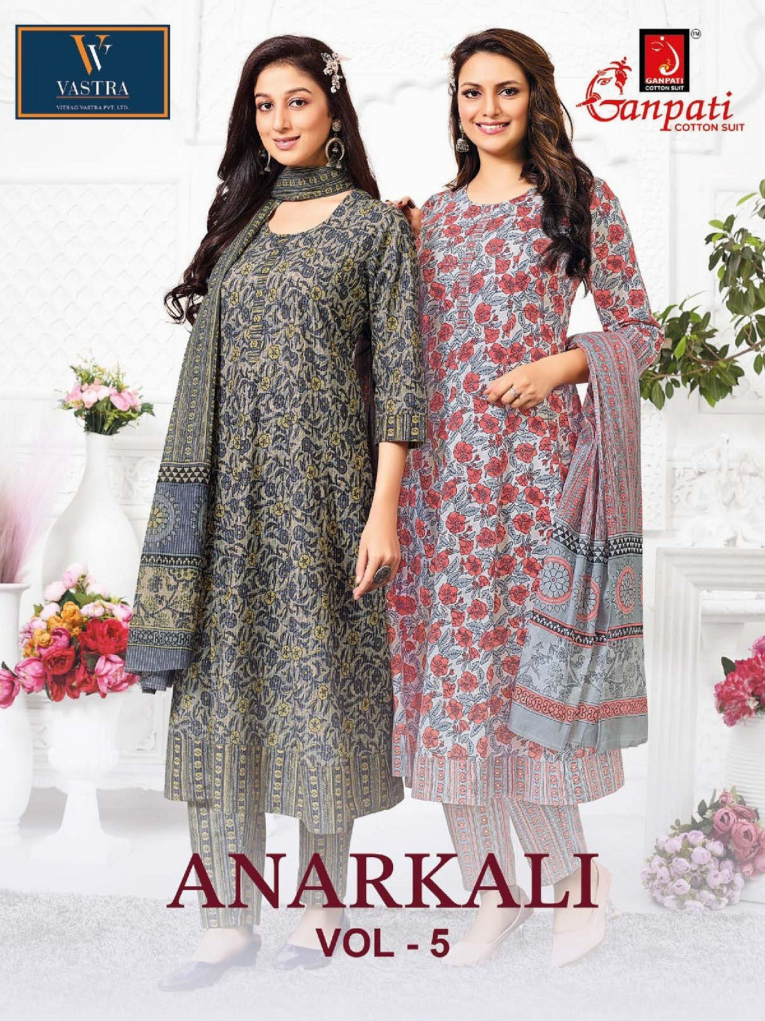 Vol 5 Anarkali Vastra Ganpati Cotton Readymade Pant Style Suits Manufacturer