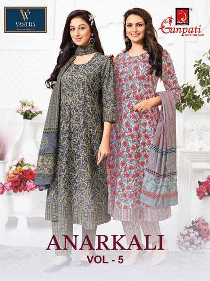 Vol 5 Anarkali Vastra Ganpati Cotton Readymade Pant Style Suits Manufacturer