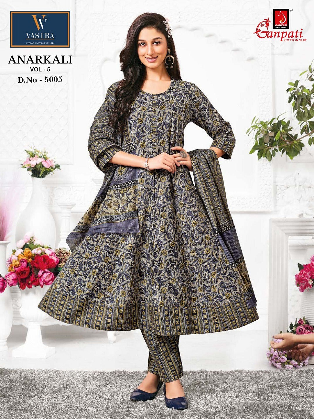 Vol 5 Anarkali Vastra Ganpati Cotton Readymade Pant Style Suits Manufacturer