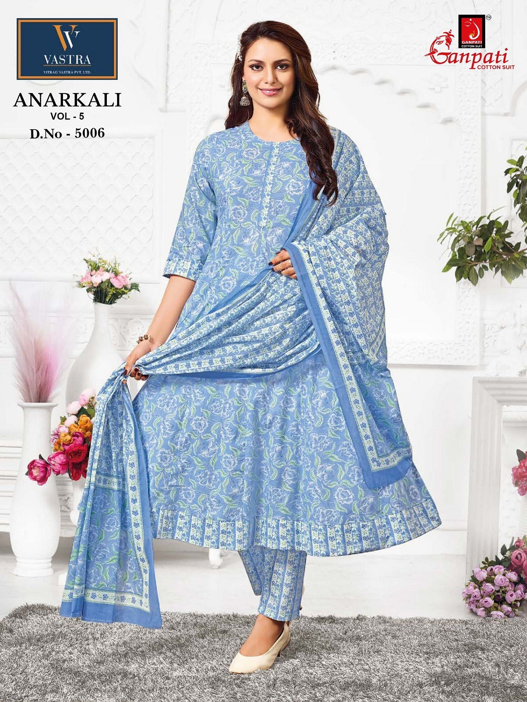 Vol 5 Anarkali Vastra Ganpati Cotton Readymade Pant Style Suits Manufacturer