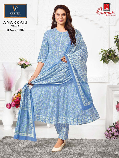 Vol 5 Anarkali Vastra Ganpati Cotton Readymade Pant Style Suits Manufacturer
