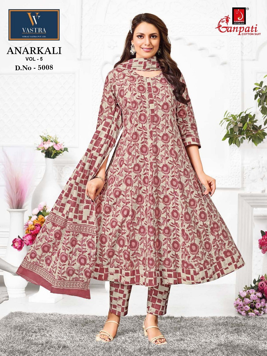 Vol 5 Anarkali Vastra Ganpati Cotton Readymade Pant Style Suits Manufacturer