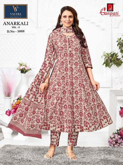 Vol 5 Anarkali Vastra Ganpati Cotton Readymade Pant Style Suits Manufacturer