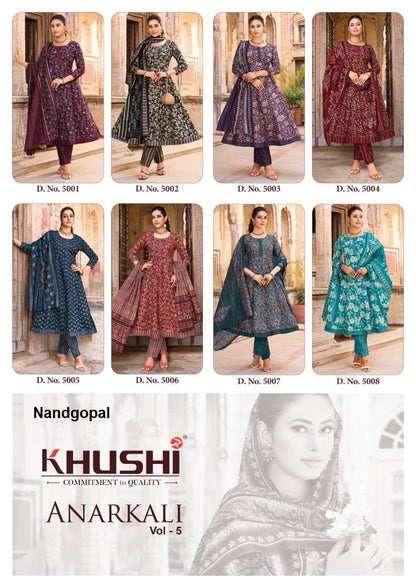 Vol 5 Khushi Nandgopal Cotton Readymade Anarkali Suits Manufacturer