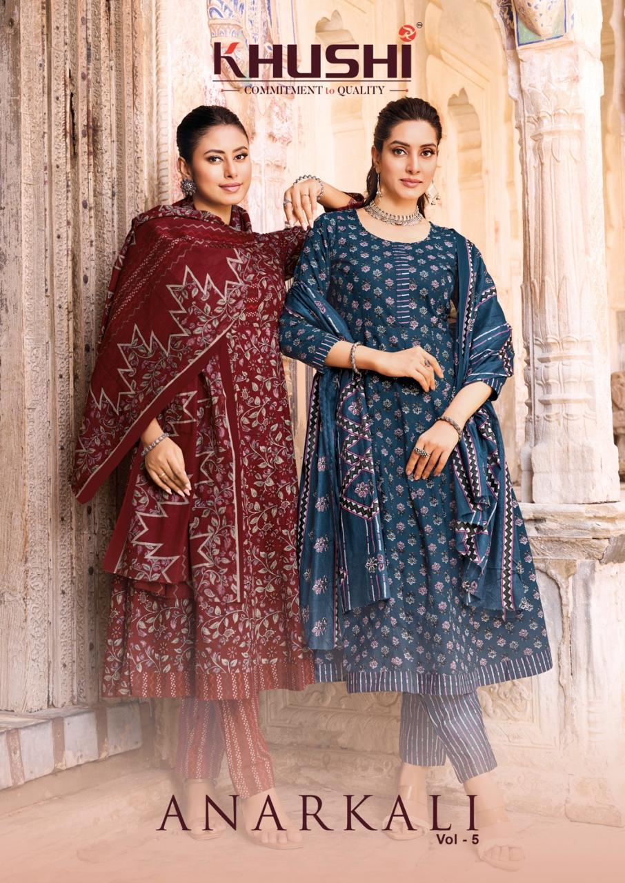 Vol 5 Khushi Nandgopal Cotton Readymade Anarkali Suits Manufacturer