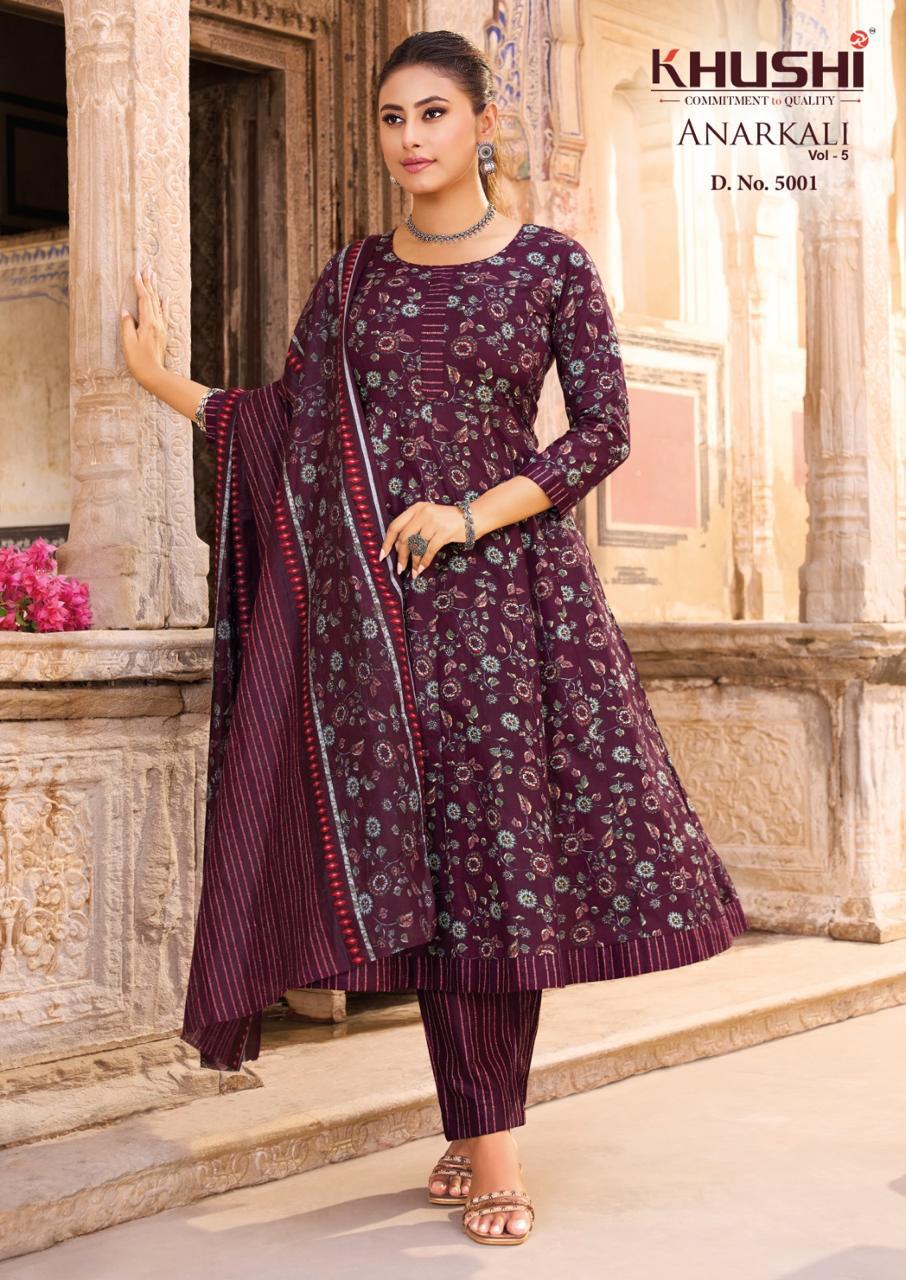 Vol 5 Khushi Nandgopal Cotton Readymade Anarkali Suits Manufacturer