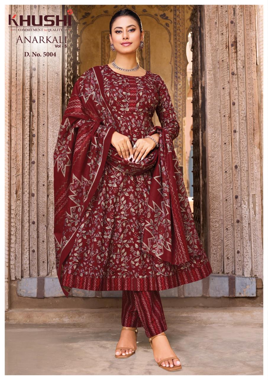 Vol 5 Khushi Nandgopal Cotton Readymade Anarkali Suits Manufacturer