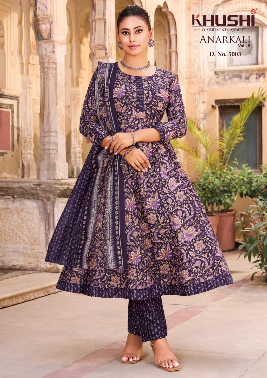 Vol 5 Khushi Nandgopal Cotton Readymade Anarkali Suits Manufacturer