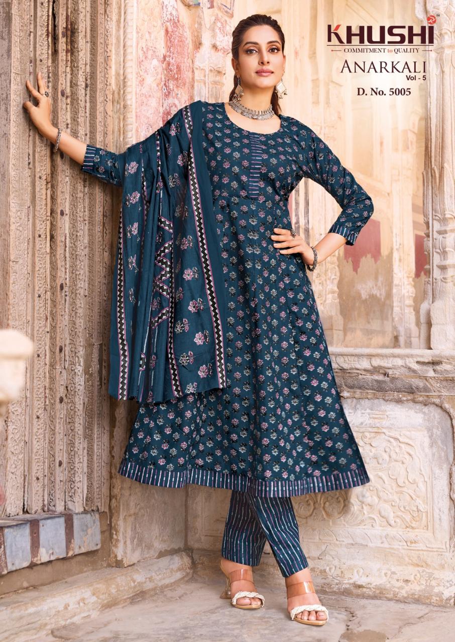 Vol 5 Khushi Nandgopal Cotton Readymade Anarkali Suits Manufacturer