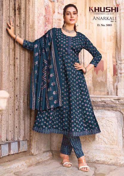 Vol 5 Khushi Nandgopal Cotton Readymade Anarkali Suits Manufacturer