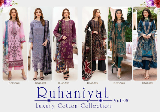 Vol 5 Ruhaniyat Cotton Karachi Salwar Suits Manufacturer
