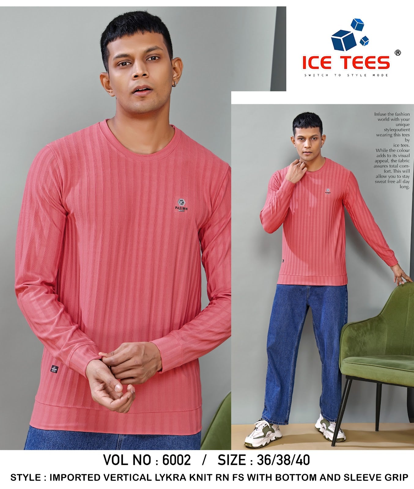 Vol 6002 Ice Tees Vertical Mens Tshirts Wholesaler Gujarat