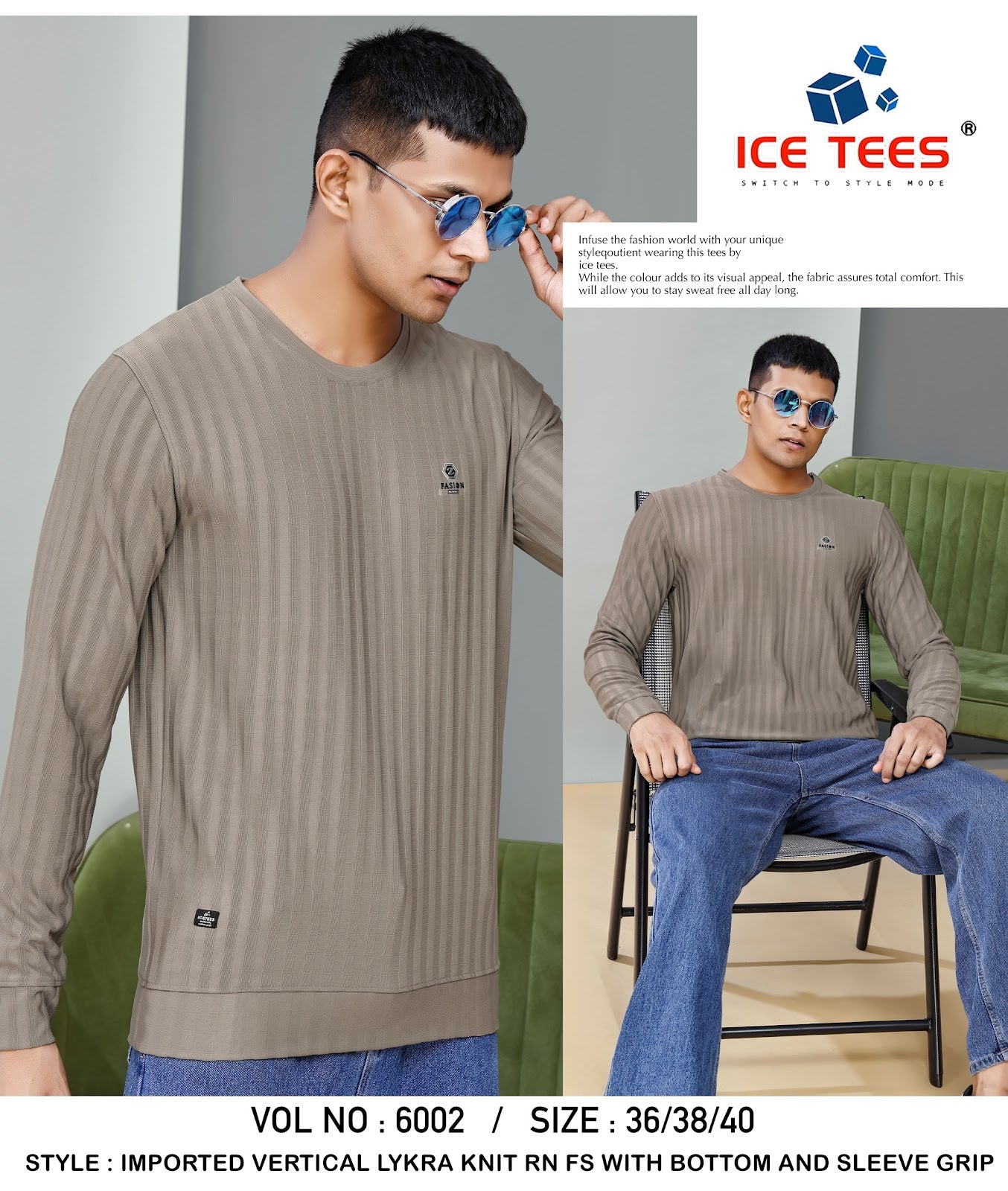 Vol 6002 Ice Tees Vertical Mens Tshirts Wholesaler Gujarat