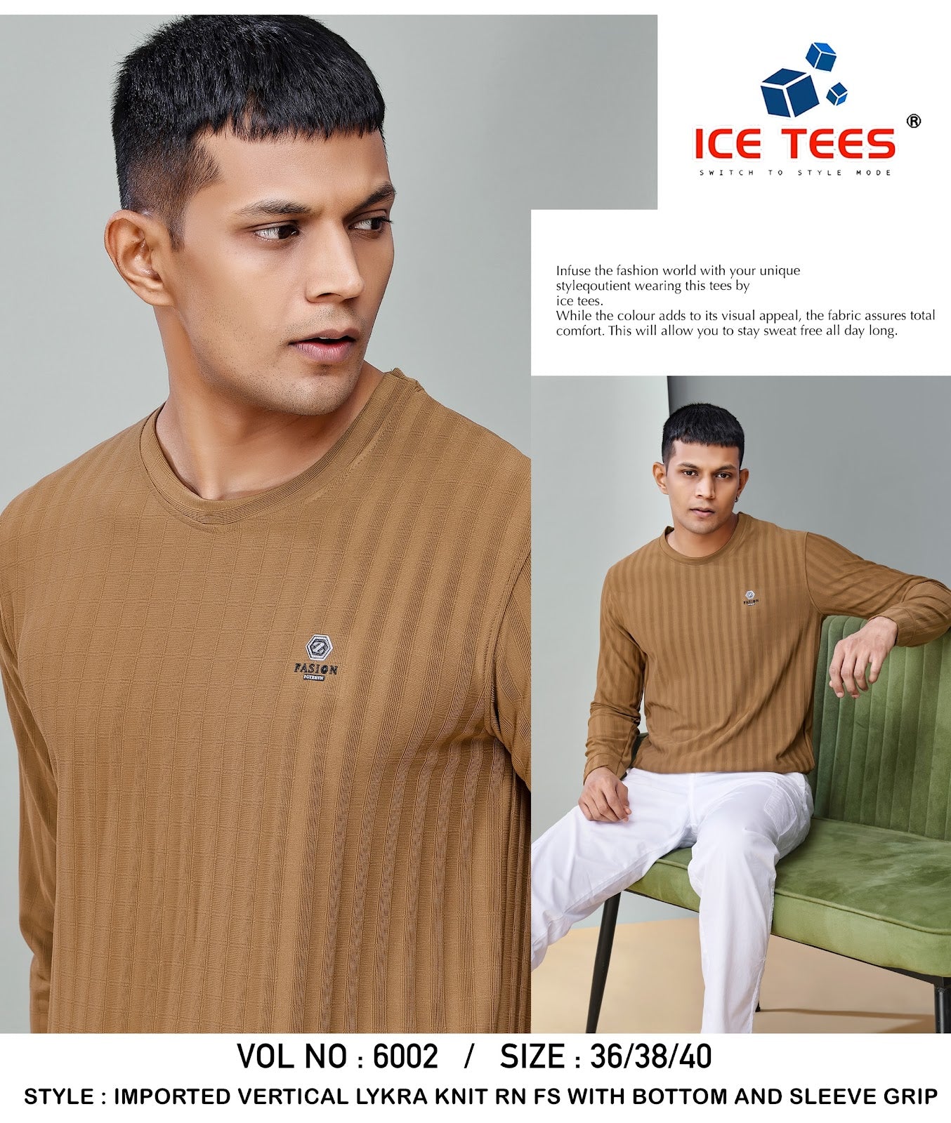 Vol 6002 Ice Tees Vertical Mens Tshirts Wholesaler Gujarat