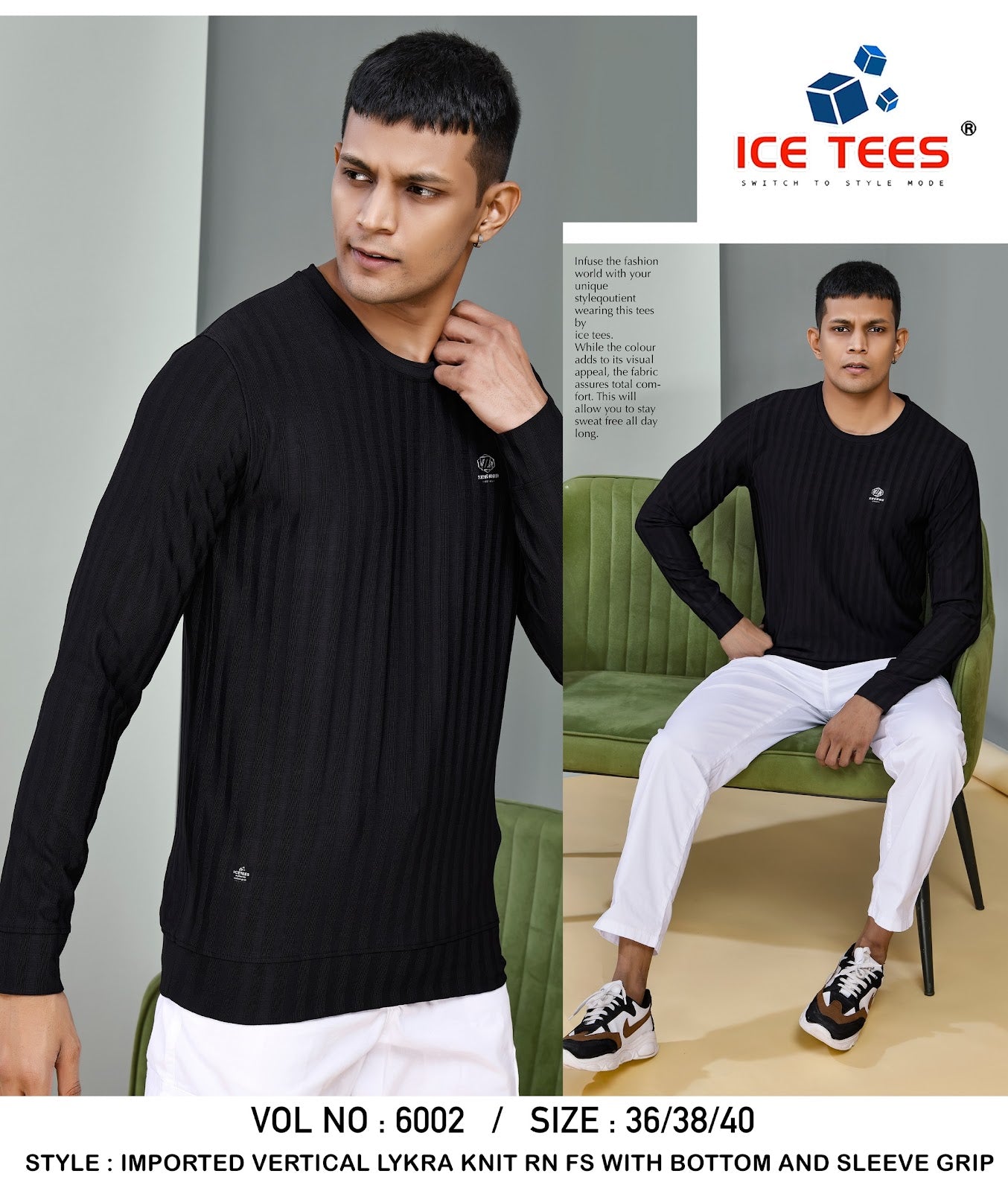 Vol 6002 Ice Tees Vertical Mens Tshirts Wholesaler Gujarat