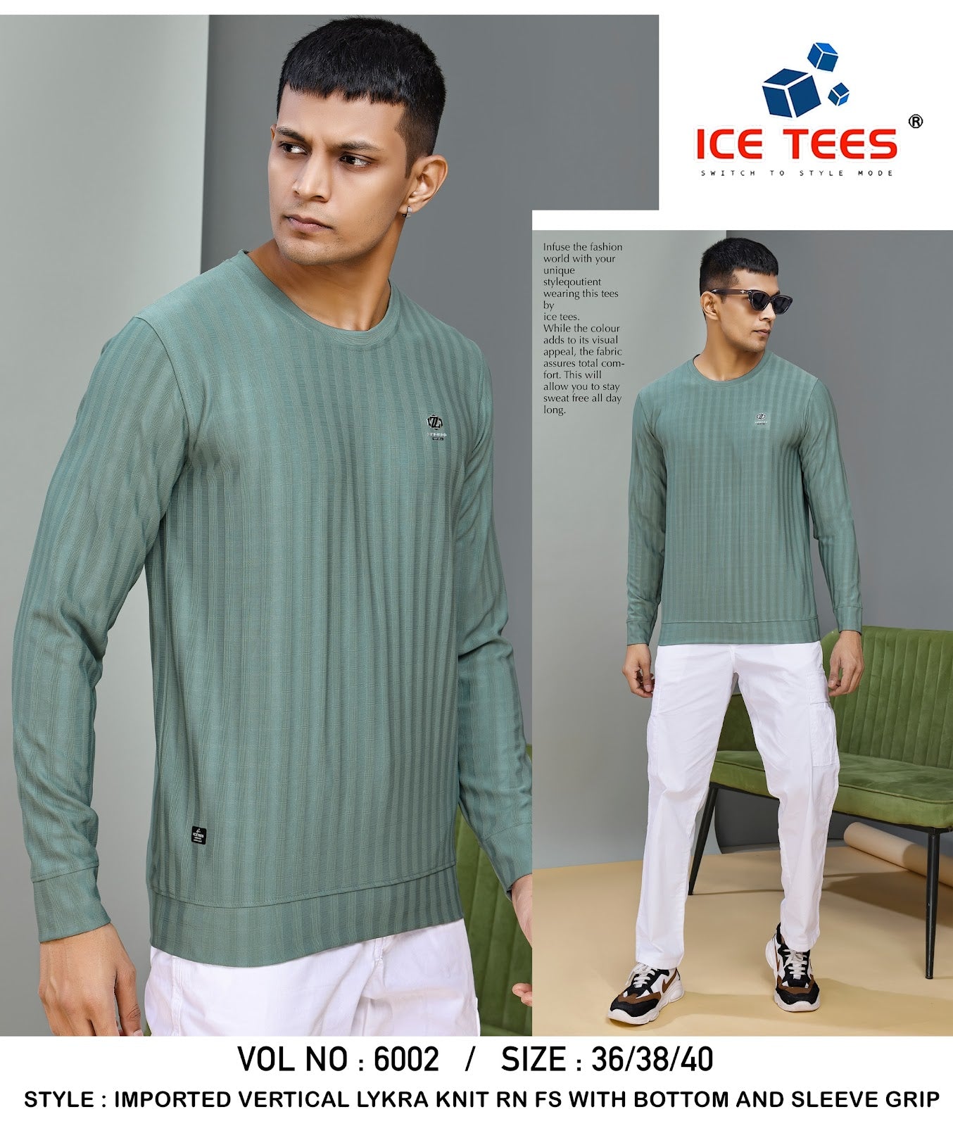 Vol 6002 Ice Tees Vertical Mens Tshirts Wholesaler Gujarat