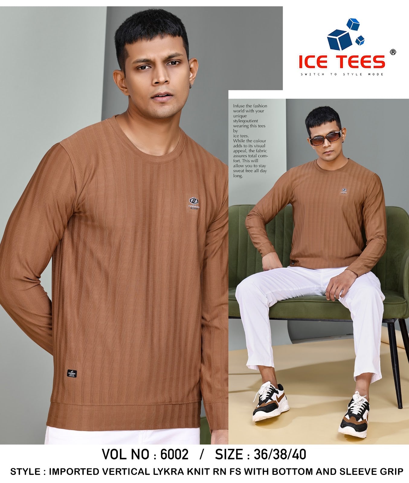 Vol 6002 Ice Tees Vertical Mens Tshirts Wholesaler Gujarat