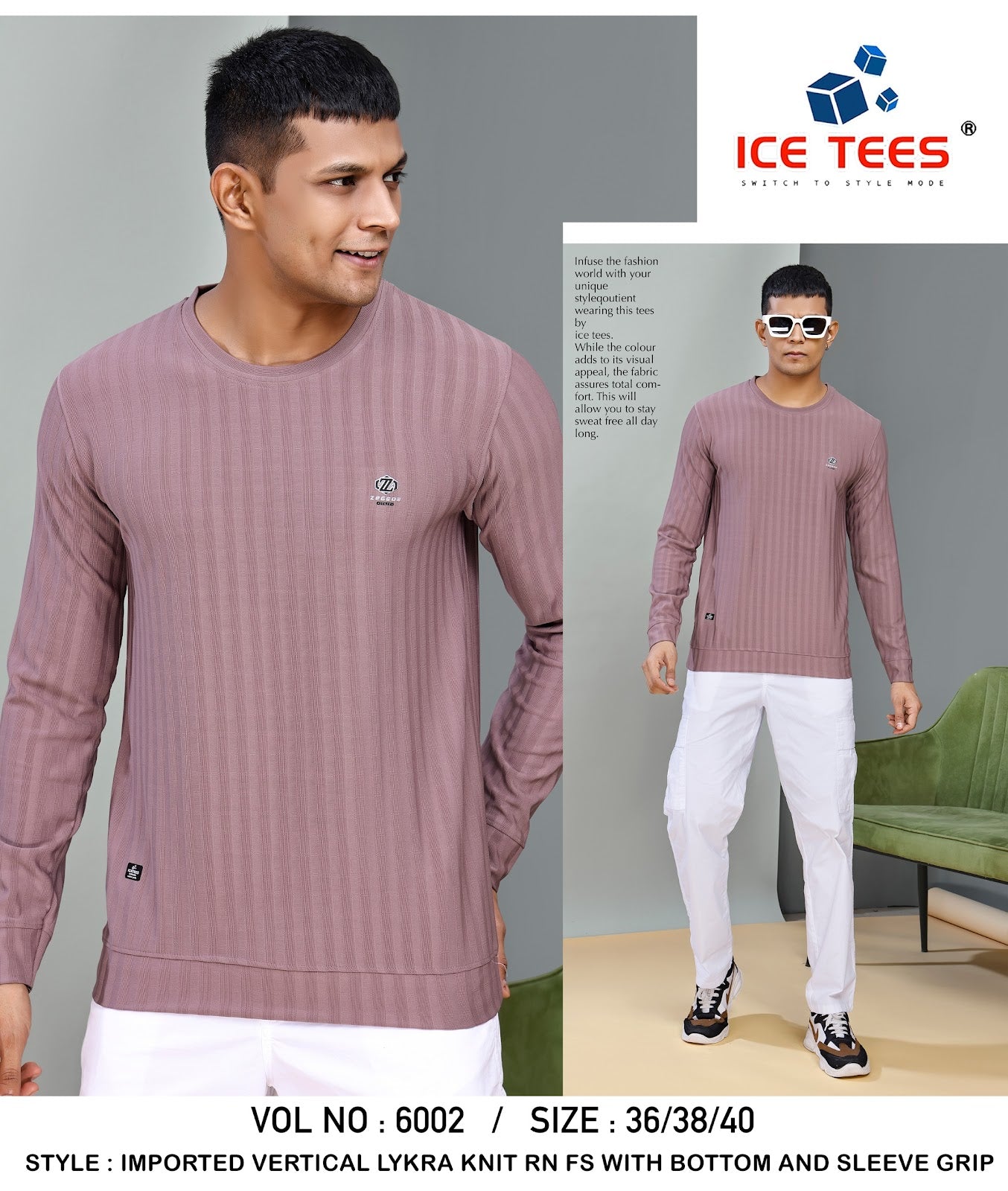 Vol 6002 Ice Tees Vertical Mens Tshirts Wholesaler Gujarat