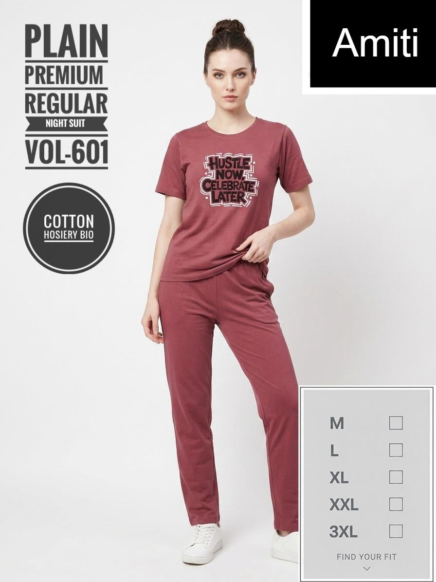 Vol 601 Amiti Cotton Pyjama Night Suits Supplier India