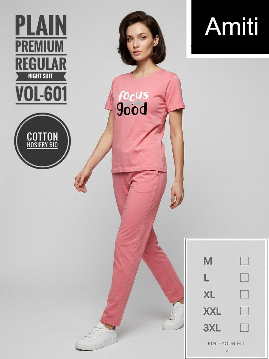 Vol 601 Amiti Cotton Pyjama Night Suits Supplier India