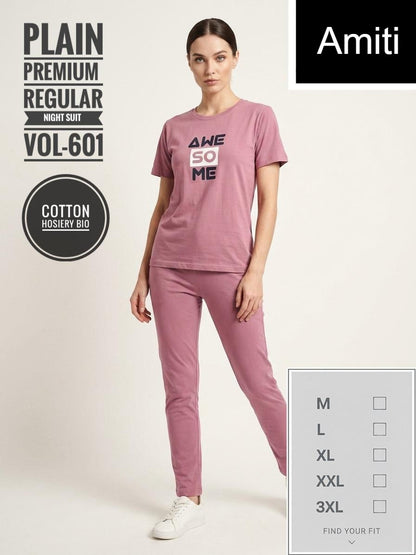 Vol 601 Amiti Cotton Pyjama Night Suits Supplier India