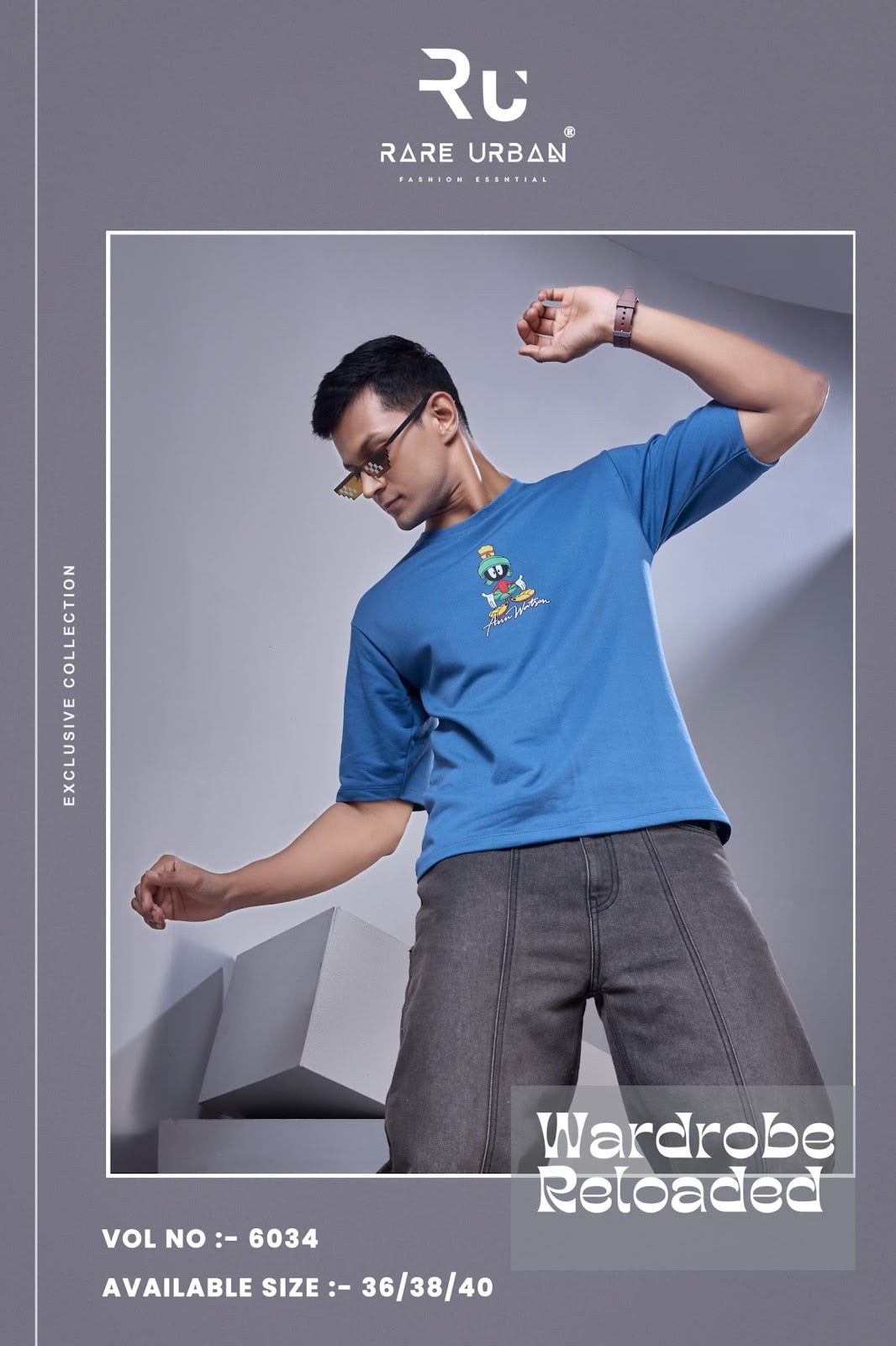 Vol 6034 Rare Urban Premium Cotton Mens Tshirts Exporter Gujarat