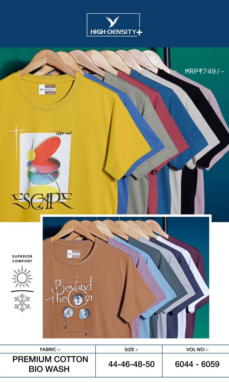 Vol 6044 To 6059 High Density Biowash Mens Tshirts Manufacturer Gujarat